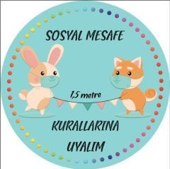 Korona Virüs Ana Okulu Sosyal Mesafe Etiketi