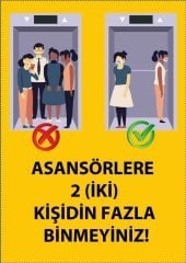 Korona Virüs Sosyal Mesafe Bandı Asansör Uyarısı