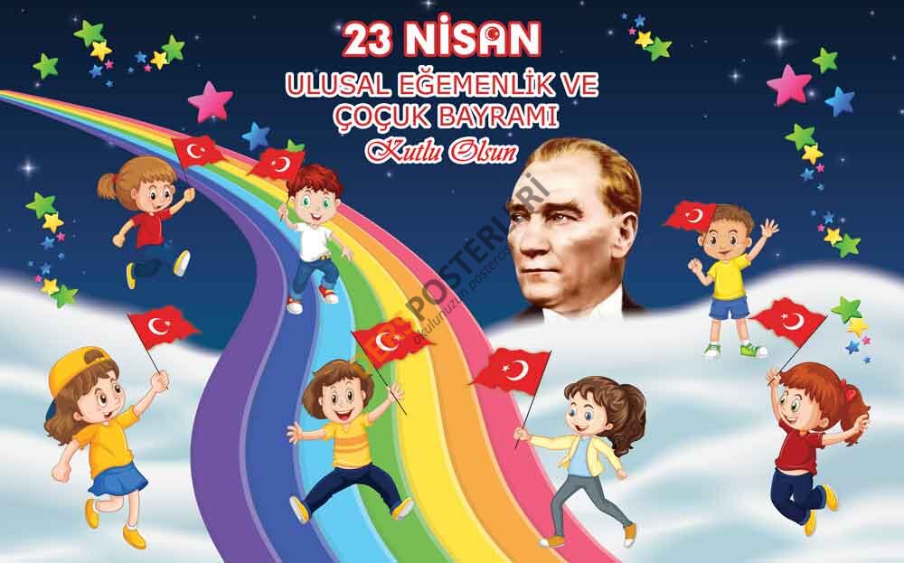 23 Nisan Okul Panosu Posteri