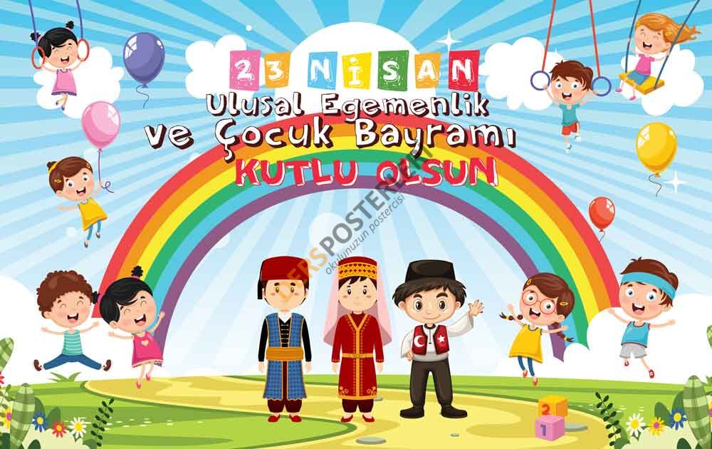 23 Nisan Okul Panosu Posteri