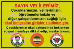 Korona Veli Uyarı Levhası