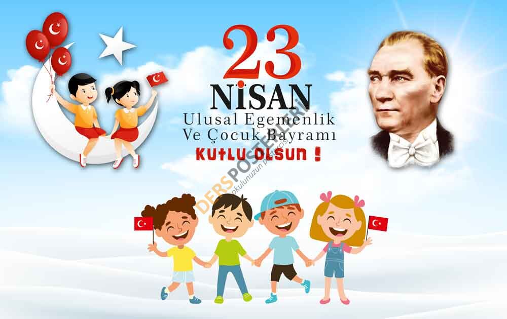 23 Nisan Okul Panosu Posteri