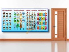 İngilizce Duygular Şekiller Aylar ve Mevsimler ve Meslekler Okul Posteri