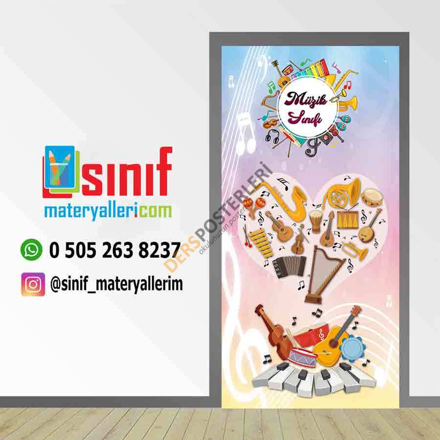 Müzik Sınıfı Okul Kapı Giydirme Laminasyon Olmasın