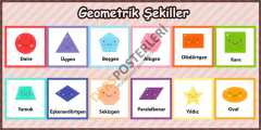 Geometrik Şekiller Okul Posteri